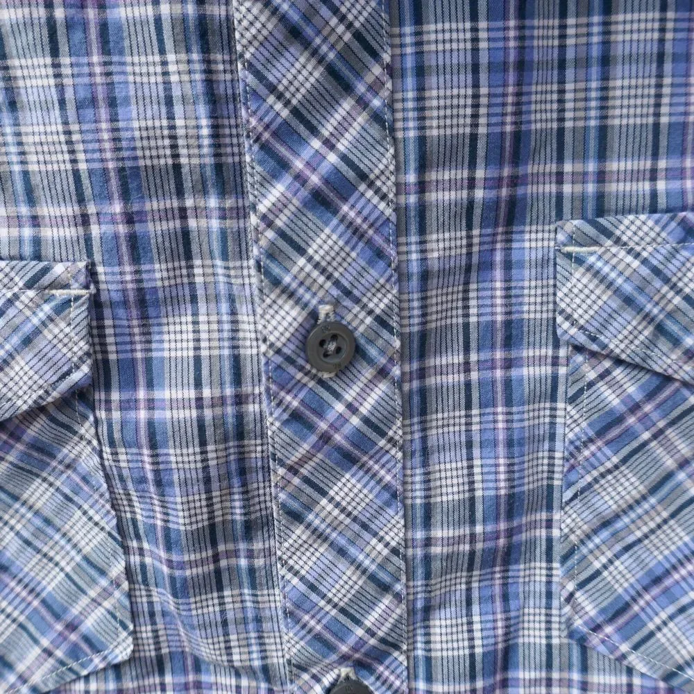 Banana Republic Button-Up Casual Shirt Long Sleeve Cotton Blend Blue Check M